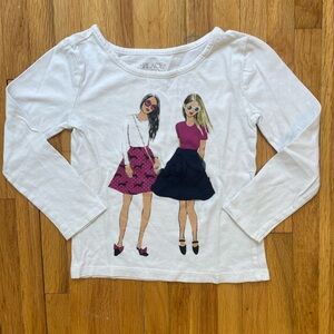 4/$25 The Children’s Place Girls Long Sleeve Fashionista Graphic T-Shirt Size XS